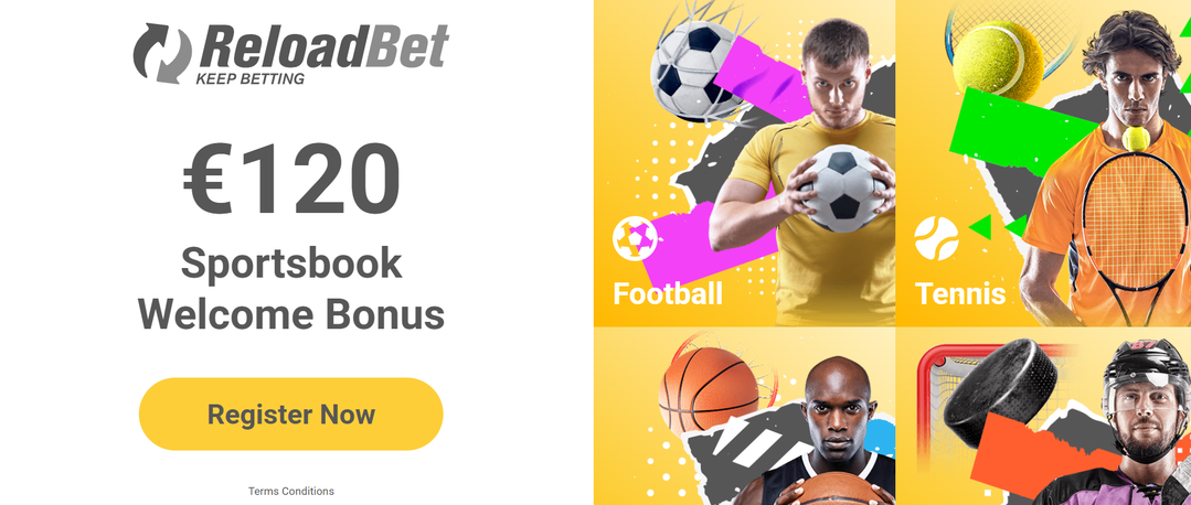 ReloadBet €120 Sportsbook Welcome Bonus